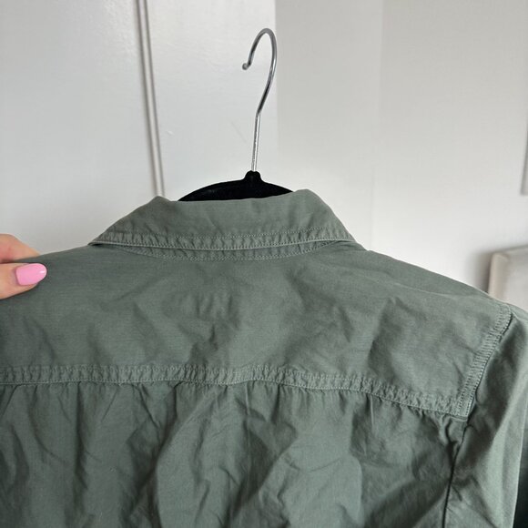 Dries Van Noten Button Down Shirt In Army Green Sz 34 Front Flap Pockets - Picture 7 of 7